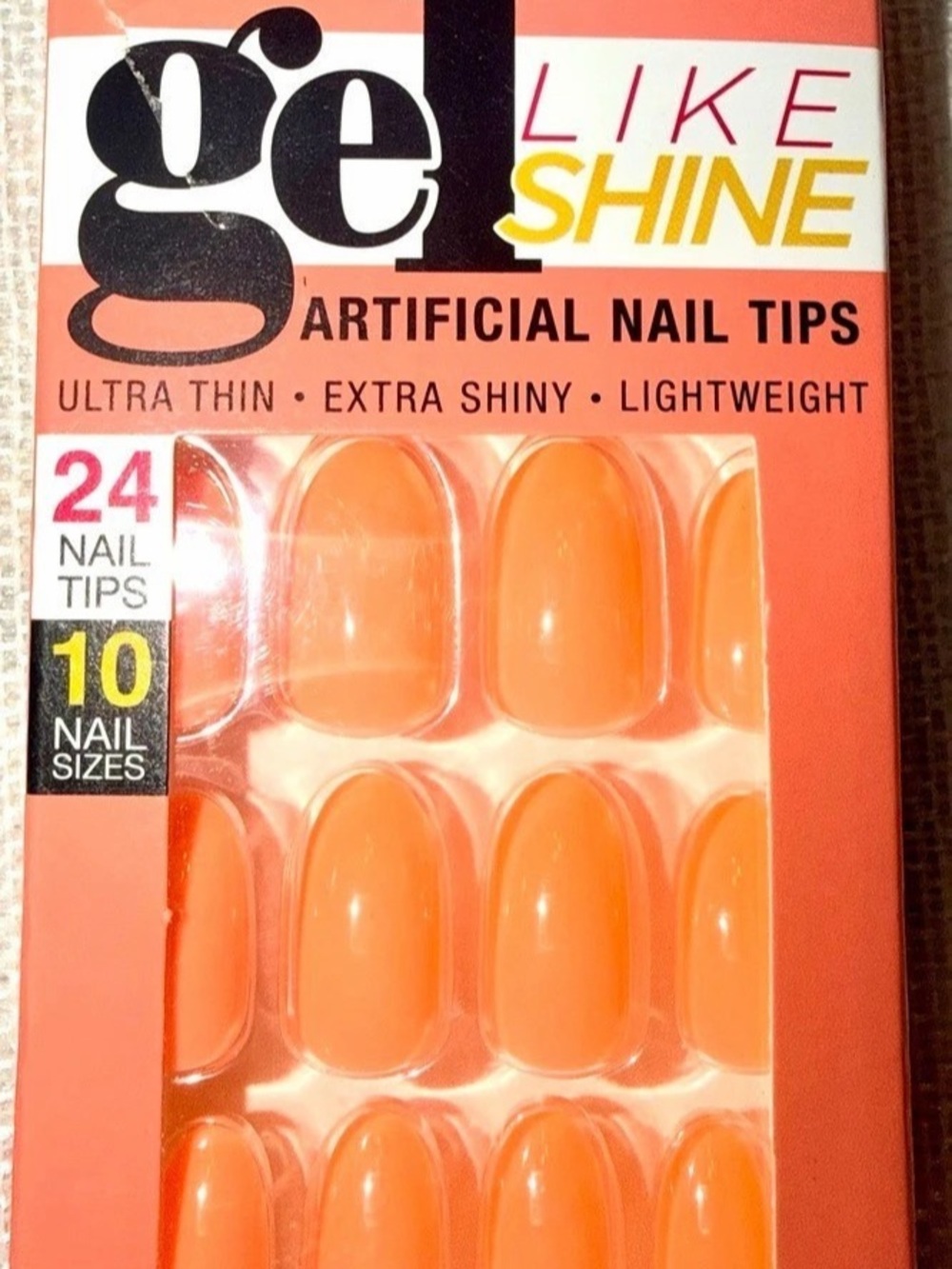 L.A. COLORS Like Shine Orange Artificial Nail Tips NWT